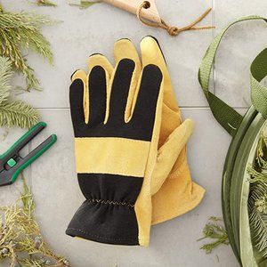 Midwest Gloves & Gear USA Glove, Large, Black Spandex with Gold Leather
